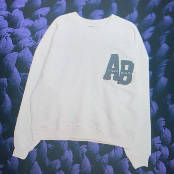 Anine Bing Tyler sweater size small color washed white - Picture 2 of 7